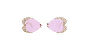 GAFAS DE SOL GUCCI DE METAL CON MONTURA DE OJO DE GATO PARA MUJER EN DORADO ROSA