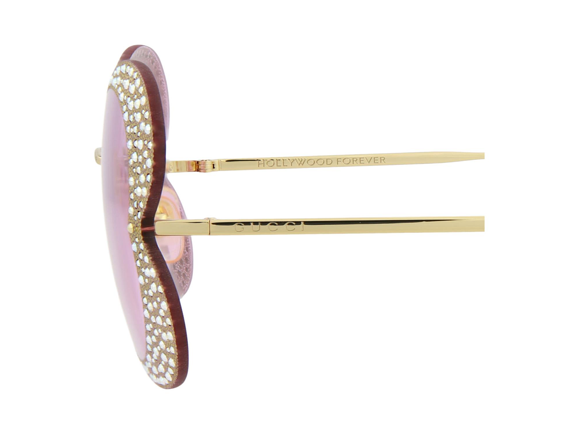 GAFAS DE SOL GUCCI DE METAL CON MONTURA DE OJO DE GATO PARA MUJER EN DORADO ROSA 4