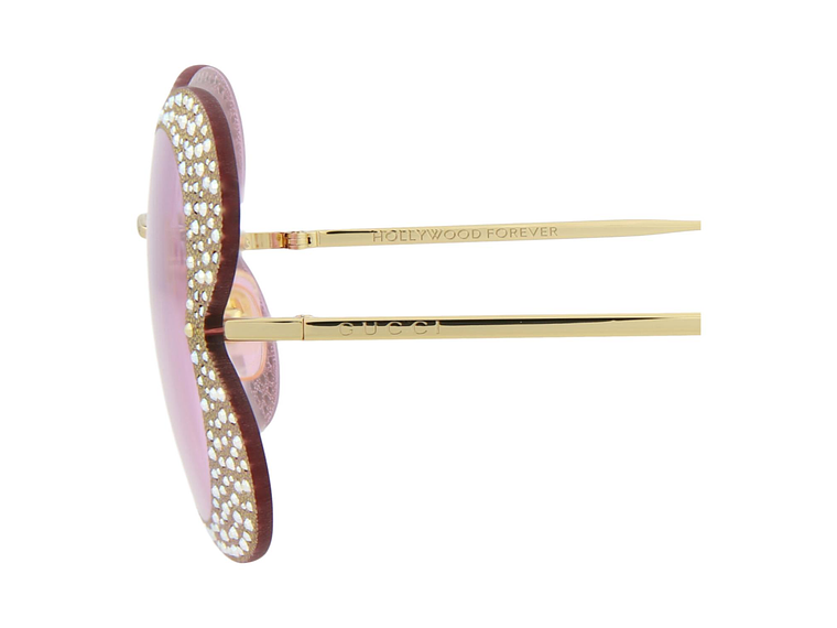 GAFAS DE SOL GUCCI DE METAL CON MONTURA DE OJO DE GATO PARA MUJER EN DORADO ROSA 4