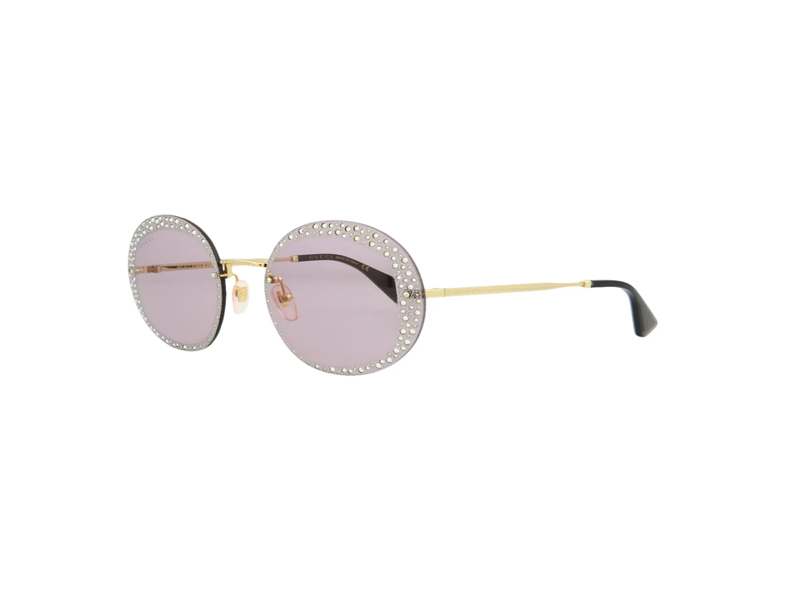 GAFAS DE SOL GUCCI DE METAL CON MONTURA REDONDA PARA MUJER EN DORADO VIOLETA 1