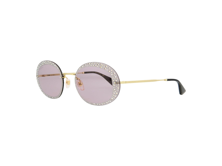 GAFAS DE SOL GUCCI DE METAL CON MONTURA REDONDA PARA MUJER EN DORADO VIOLETA 1
