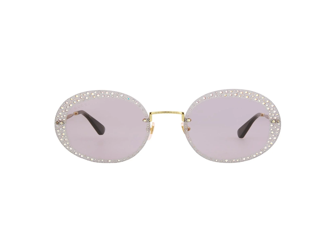 GAFAS DE SOL GUCCI DE METAL CON MONTURA REDONDA PARA MUJER EN DORADO VIOLETA 4
