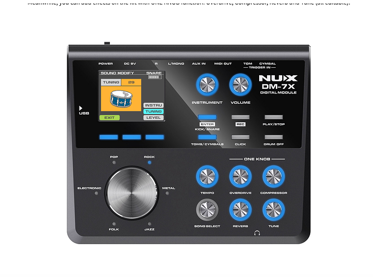 BATERÍA NUX ELECTRÓNICA DM-7X 3