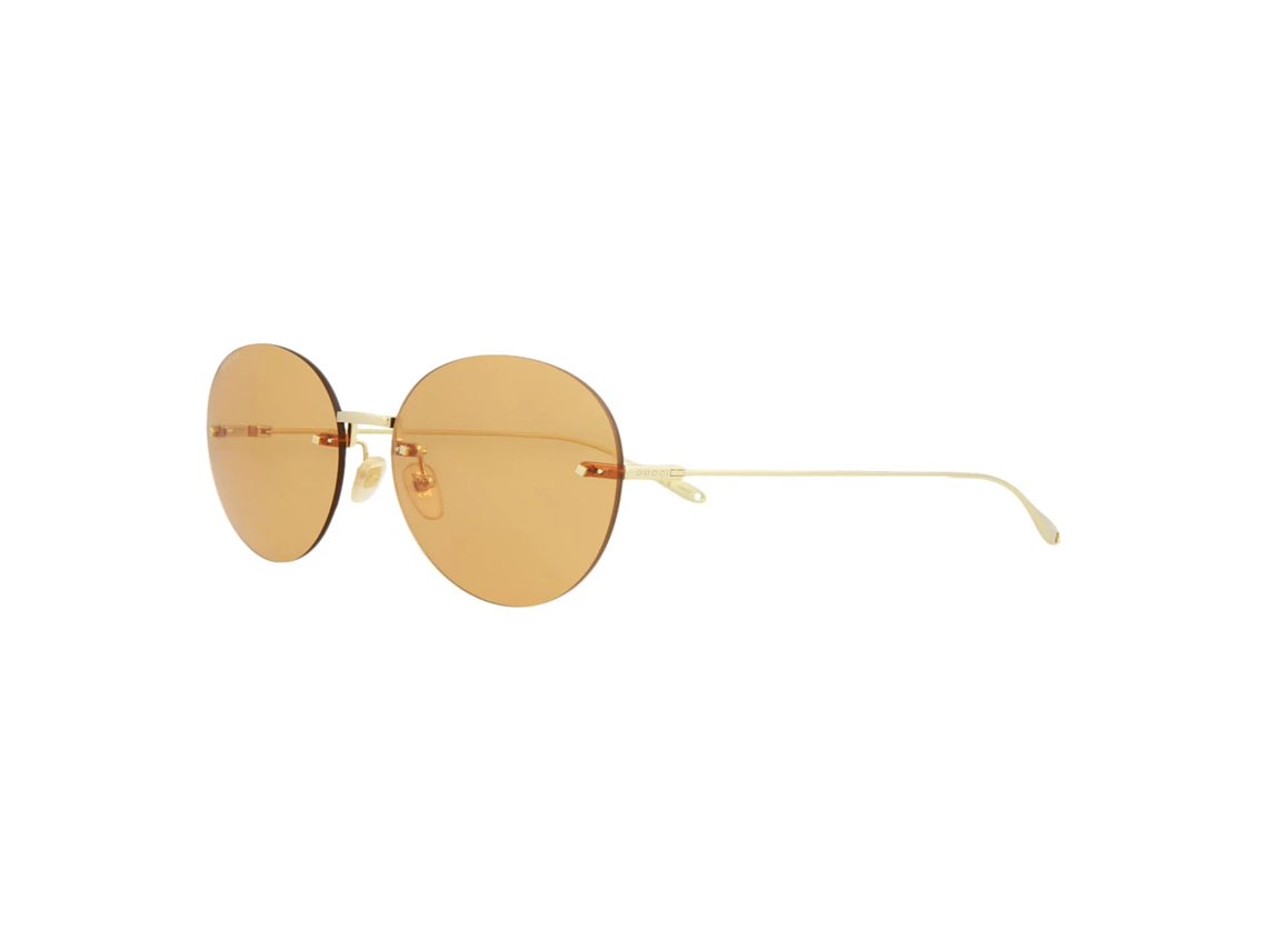 GAFAS DE SOL GUCCI DE METAL CON MONTURA REDONDA PARA MUJER EN DORADO Y NARANJA 1