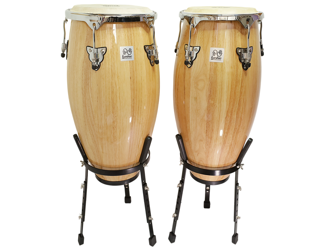 SET TUMBAO CONGA 10 & 11 XH28'' NATURAL + STAND 1