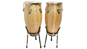 SET TUMBAO CONGA 10 & 11 XH28'' NATURAL + STAND