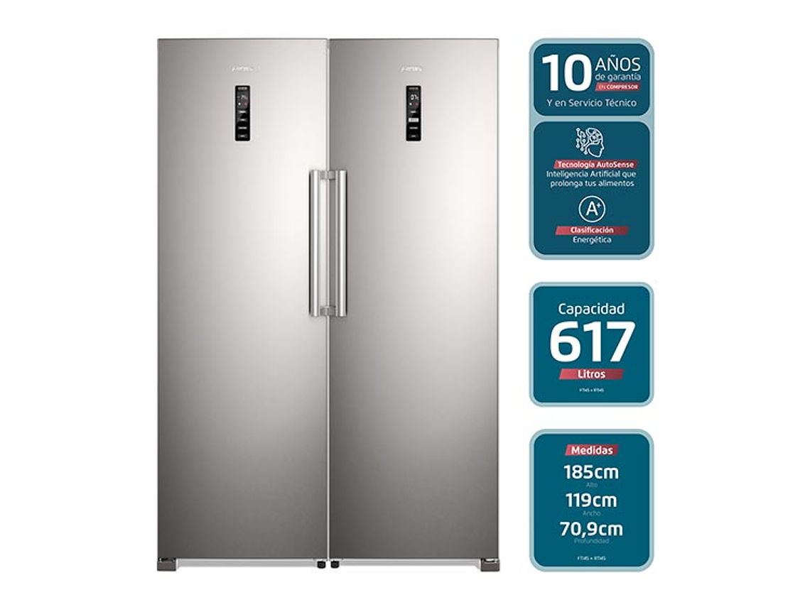 REFRIGERADOR FENSA BOTTOM FREEZER NO FROST TWIN RTI4S + CONGELADOR TWIN FTI4S 7