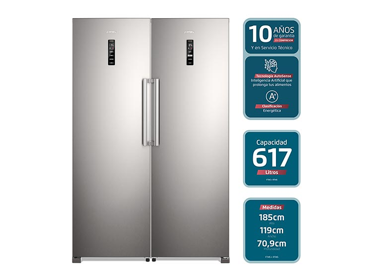 REFRIGERADOR FENSA BOTTOM FREEZER NO FROST TWIN RTI4S + CONGELADOR TWIN FTI4S 7
