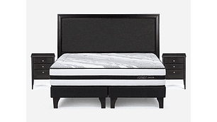 JUEGO DE DORMITORIO ROSEN CAMA EUROPEA DRIVEN 2 PLAZAS + MADERAS NOLITA GRAFITO