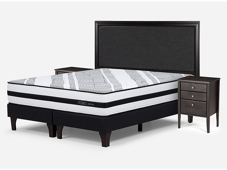 JUEGO DE DORMITORIO ROSEN CAMA EUROPEA DRIVEN 2 PLAZAS + MADERAS NOLITA GRAFITO 3