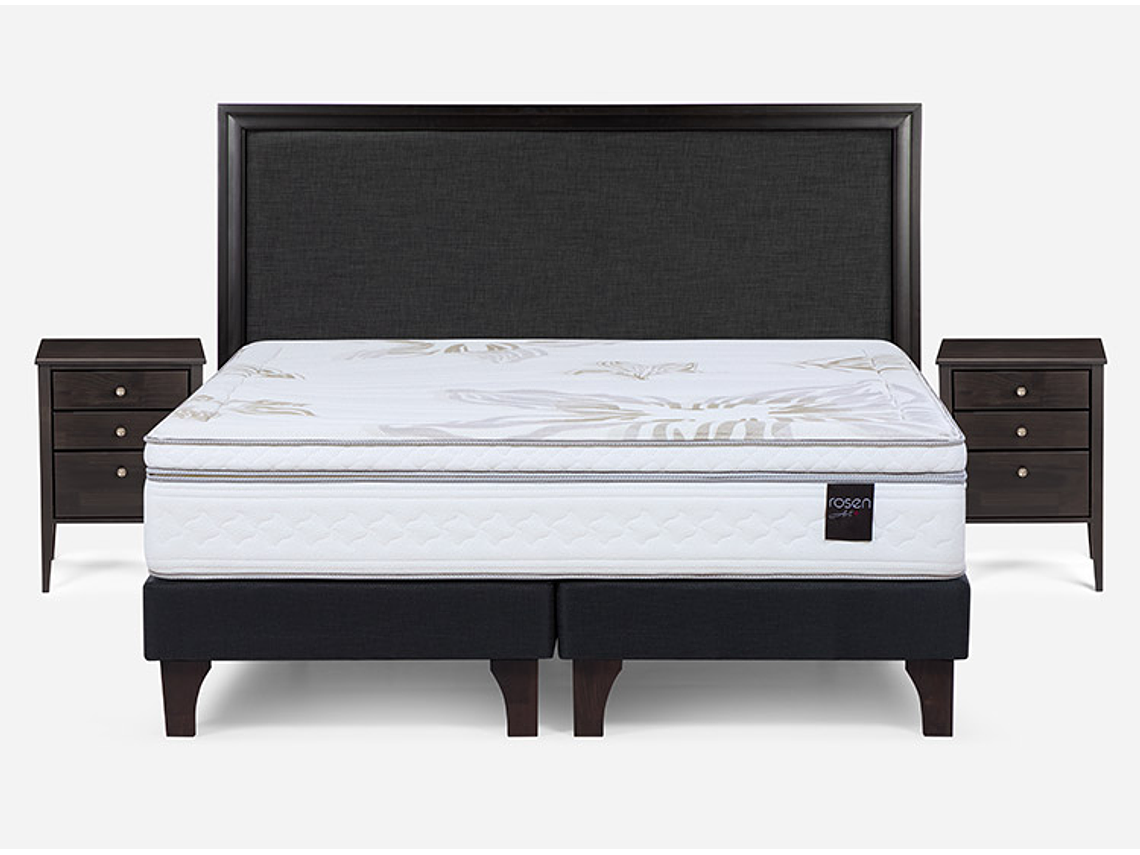 JUEGO DE DORMITORIO ROSEN CAMA EUROPEA ART 4 BD 2 PLAZAS + SET NOLITA GRAFITO 1