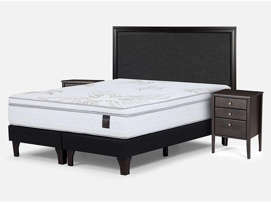 JUEGO DE DORMITORIO ROSEN CAMA EUROPEA ART 4 BD 2 PLAZAS + SET NOLITA GRAFITO 2