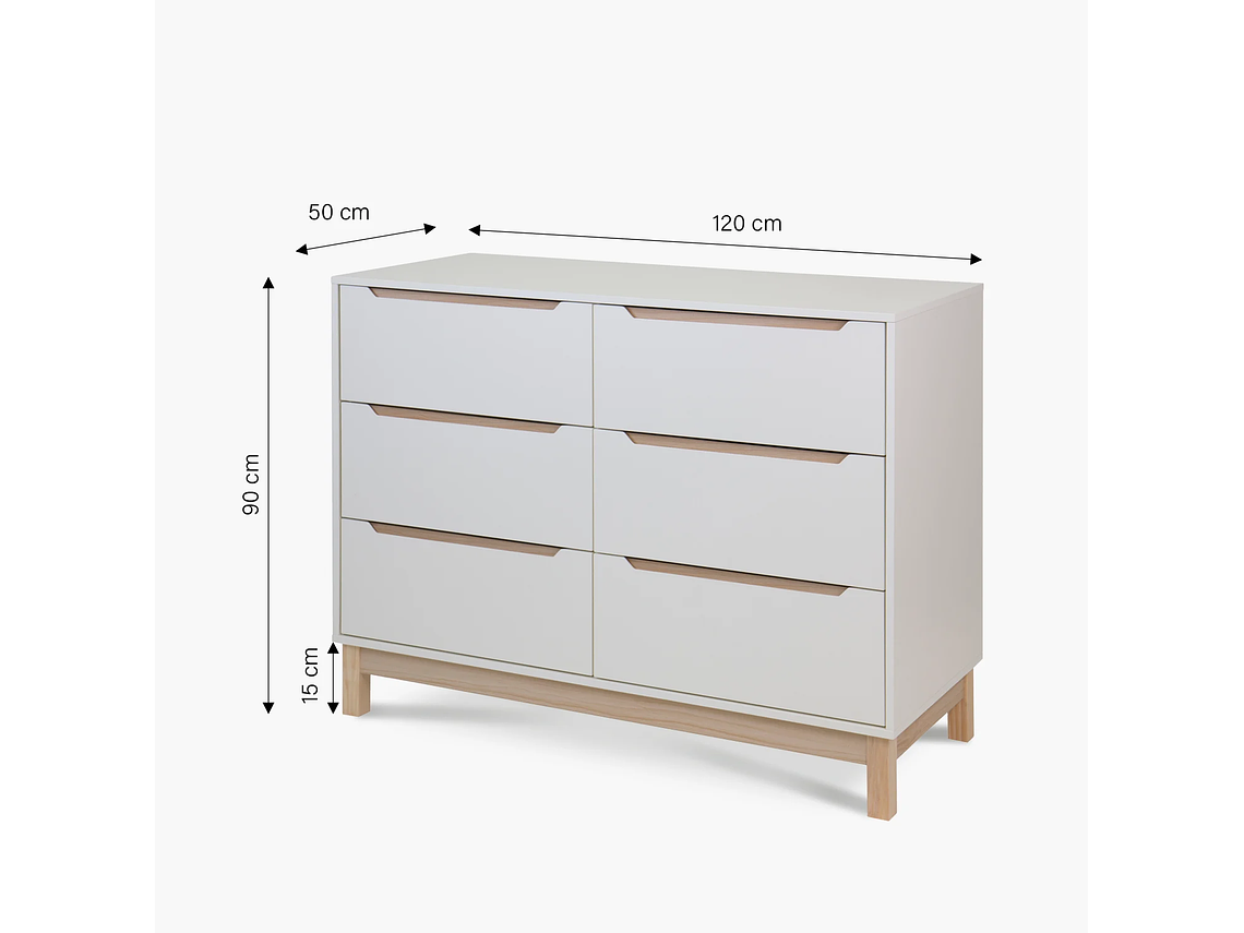 CÓMODA INFANTIL ELENA NATURA/BLANCO FORM 5