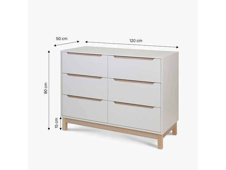 CÓMODA INFANTIL ELENA NATURA/BLANCO FORM 5