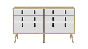 CÓMODA TUHOME HUNA DOBLE 6 CAJONES CAFÉ CLARO