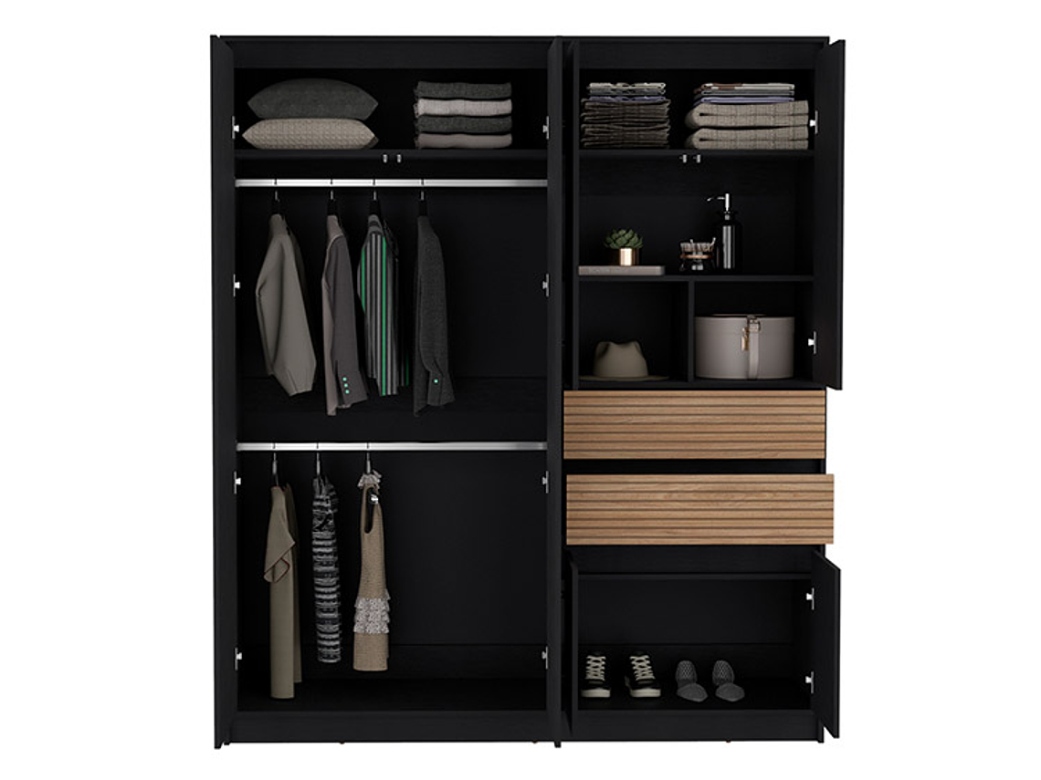 CLOSET TUHOME AUSTIN 6 PUERTAS 2 CAJONES CHOCOLATE 1