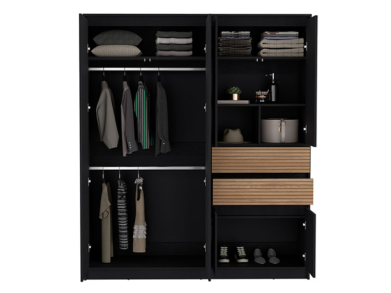 CLOSET TUHOME AUSTIN 6 PUERTAS 2 CAJONES CHOCOLATE 1