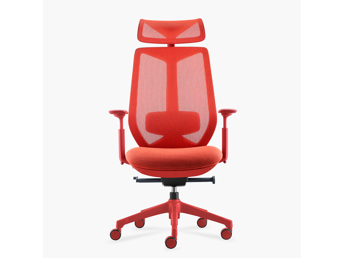 SILLA OFICINA EVE CON CABECERO ROJO FORM 1