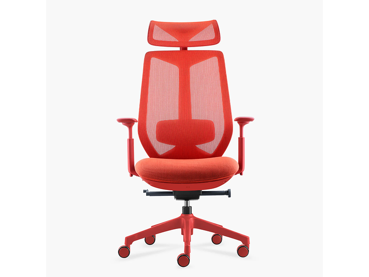 SILLA OFICINA EVE CON CABECERO ROJO FORM 1