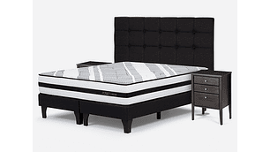 JUEGO DE DORMITORIO ROSEN CAMA EUROPEA DRIVEN 2 PLAZAS + SET ISSEY GRAFITO