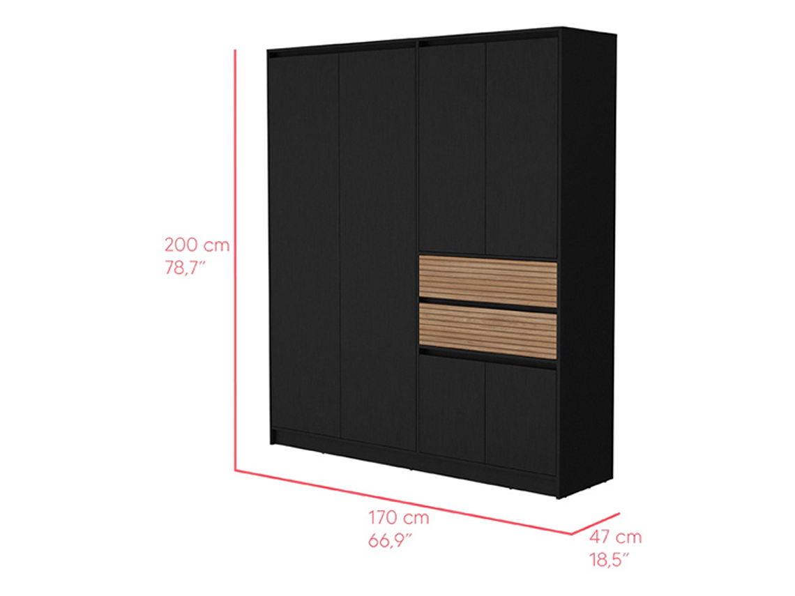 CLOSET TUHOME AUSTIN 6 PUERTAS 2 CAJONES CHOCOLATE 2