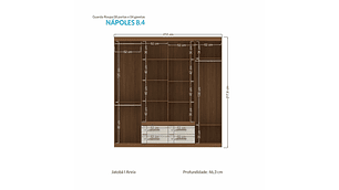 CLOSET NAPOLES 8P4C EN COLOR CAFE AREIA
