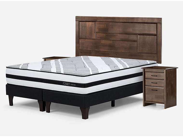 JUEGO DE DORMITORIO ROSEN CAMA EUROPEA DRIVEN BD 2 PLAZAS + SET DOLCE 2