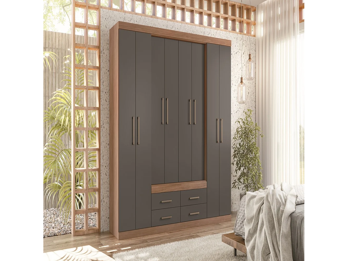 CLOSET NAPOLES 8P4C GRAFITO EN COLOR CAFE 1