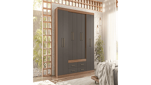 CLOSET NAPOLES 8P4C GRAFITO EN COLOR CAFE