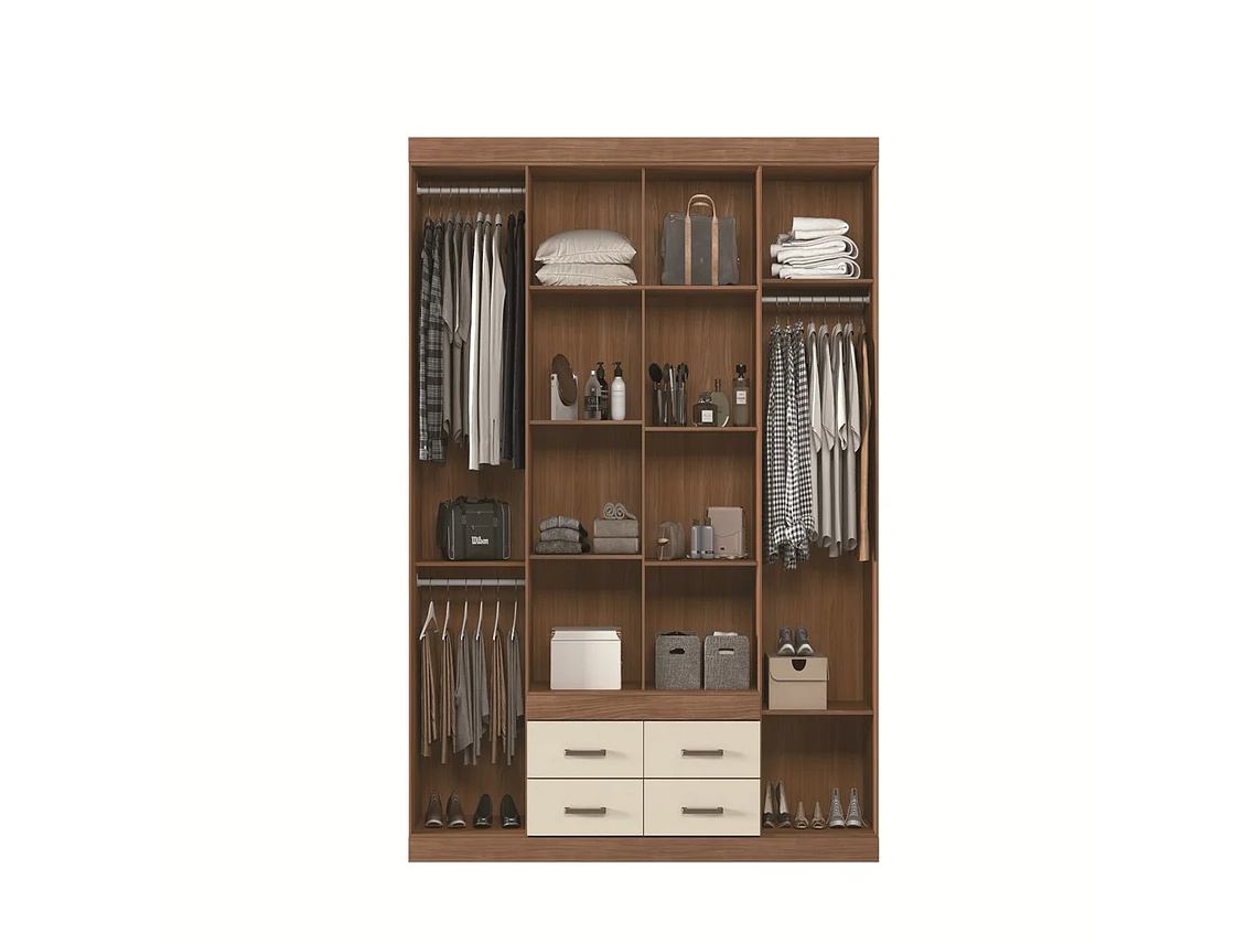 CLOSET NAPOLES 8P4C EN COLOR CAFE AREIA 3