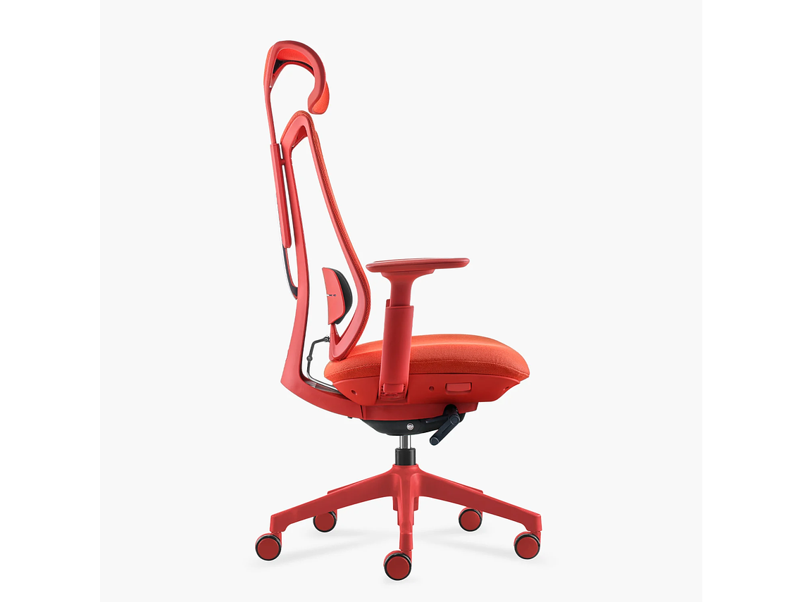 SILLA OFICINA EVE CON CABECERO ROJO FORM 3