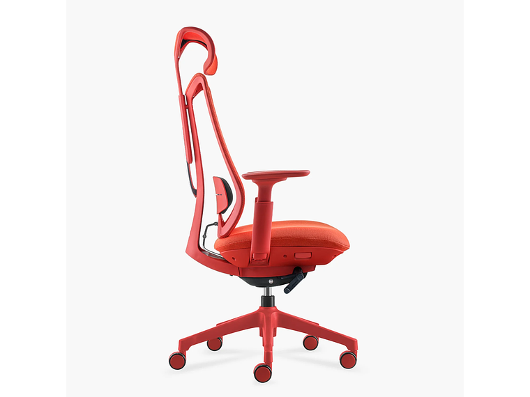 SILLA OFICINA EVE CON CABECERO ROJO FORM 3