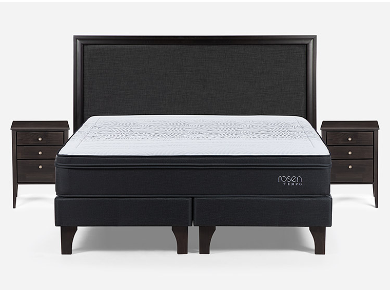 JUEGO DE DORMITORIO ROSEN CAMA EUROPEA TEMPO BD 2 PLAZAS + SET NOLITA GRAFITO 1