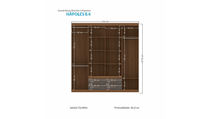 CLOSET NAPOLES 8P4C GRAFITO EN COLOR CAFE