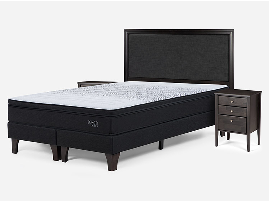 JUEGO DE DORMITORIO ROSEN CAMA EUROPEA TEMPO BD 2 PLAZAS + SET NOLITA GRAFITO 2