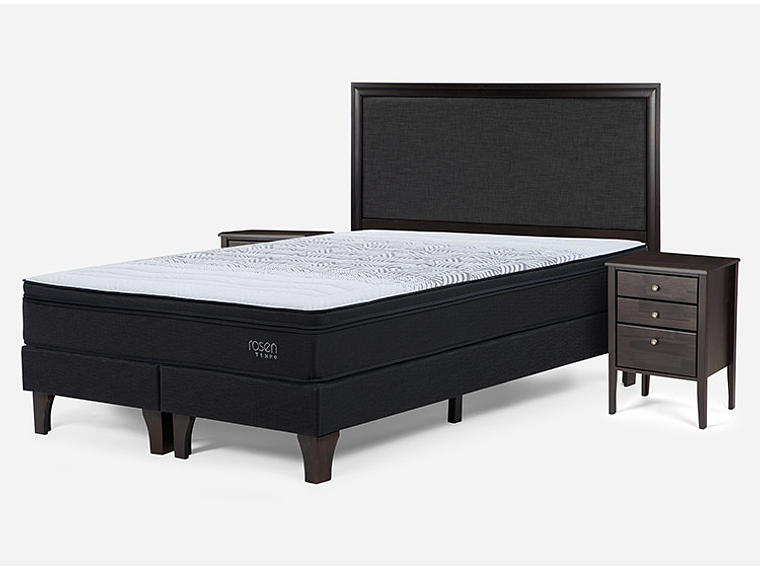 JUEGO DE DORMITORIO ROSEN CAMA EUROPEA TEMPO BD 2 PLAZAS + SET NOLITA GRAFITO 2