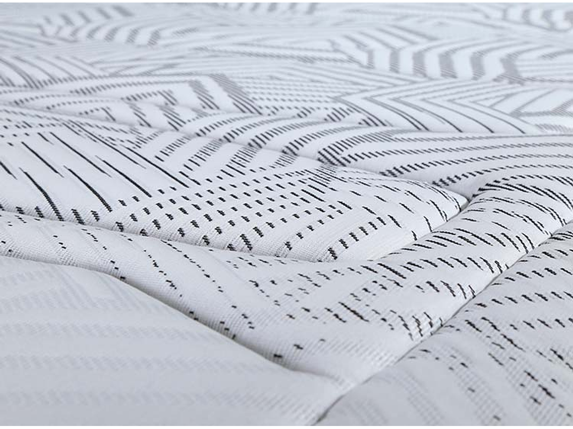 BOX SPRING ROSEN TEMPO BD 2 PL + SET ISSEY GRAFITO + ALMOHADAS 10