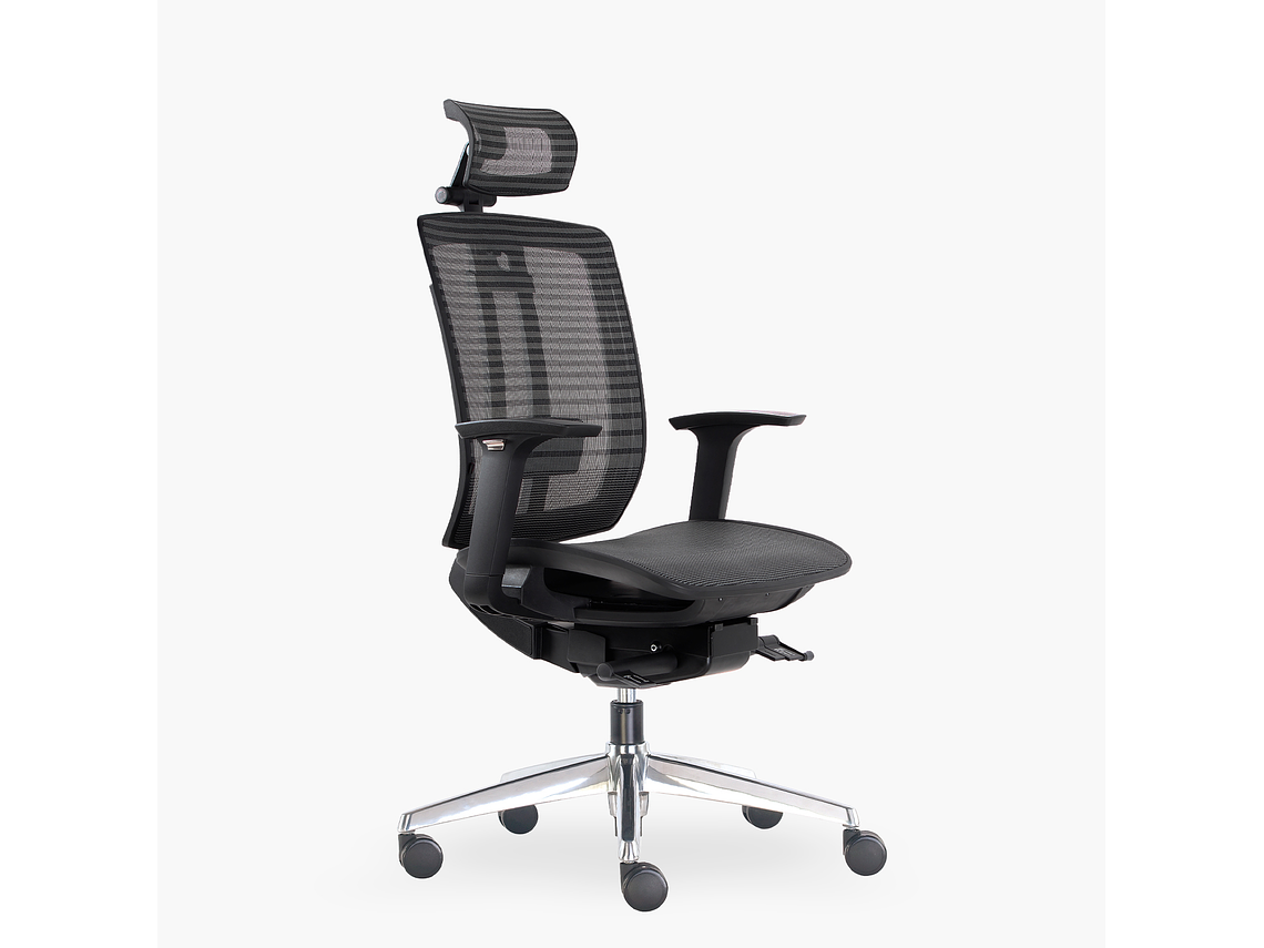 SILLA OFICINA AIR CON CABECERO GRIS OSCURO FORM 3