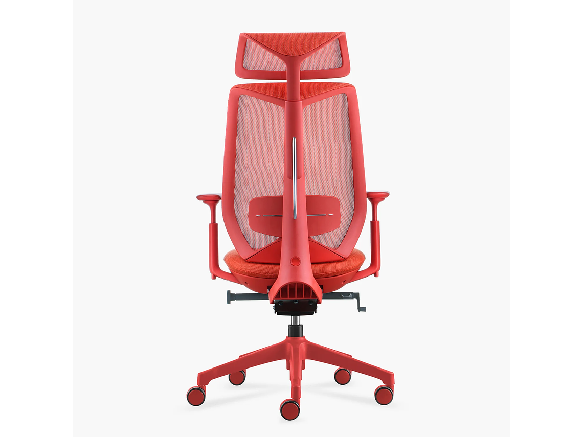 SILLA OFICINA EVE CON CABECERO ROJO FORM 5
