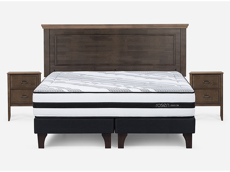 JUEGO DE DORMITORIO ROSEN CAMA EUROPEA DRIVEN BD 2 PLAZAS + SET ANNA 1