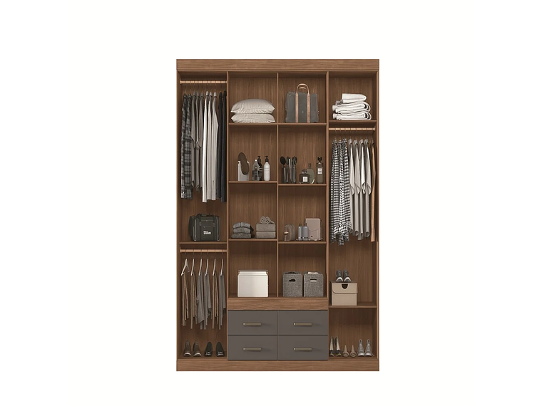 CLOSET NAPOLES 8P4C GRAFITO EN COLOR CAFE 4