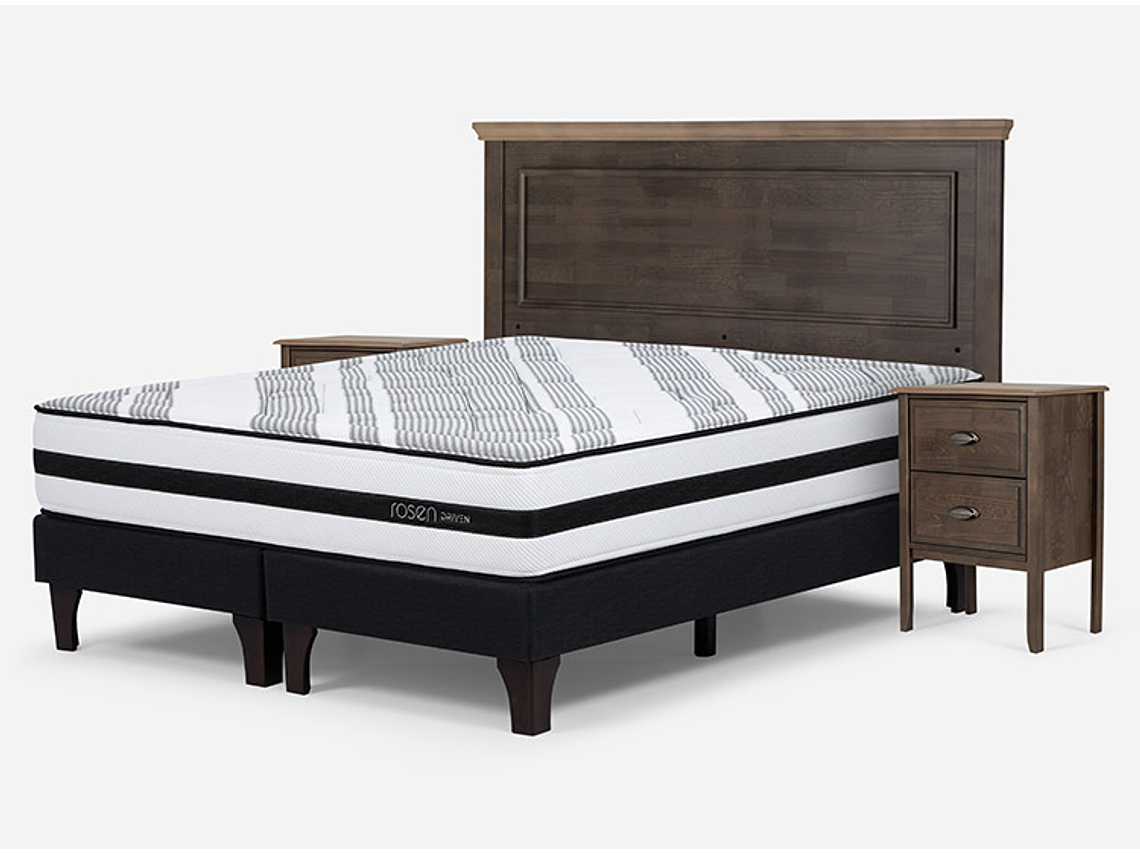 JUEGO DE DORMITORIO ROSEN CAMA EUROPEA DRIVEN BD 2 PLAZAS + SET ANNA 2