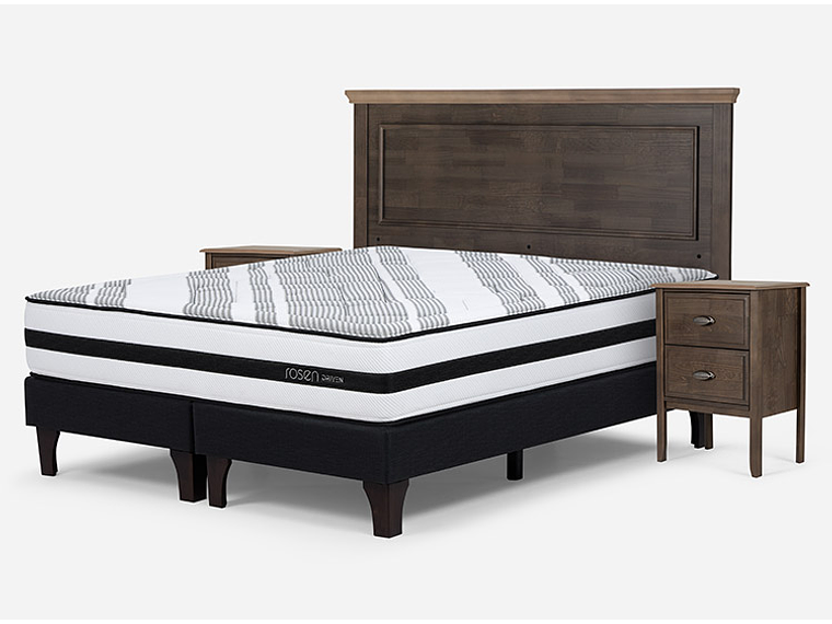 JUEGO DE DORMITORIO ROSEN CAMA EUROPEA DRIVEN BD 2 PLAZAS + SET ANNA 2