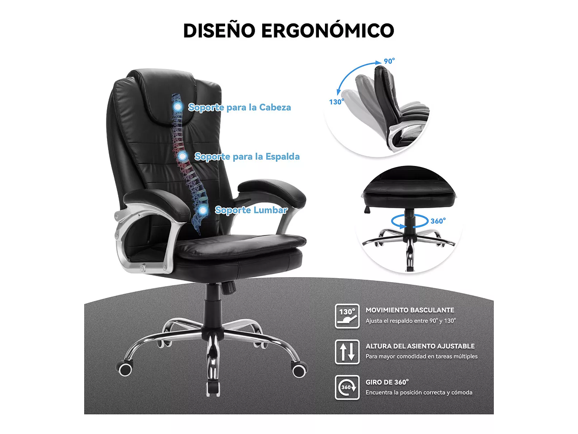 SILLA SOLANA EJECUTIVA SILLA DE OFICINA ERGONÓMICA 4