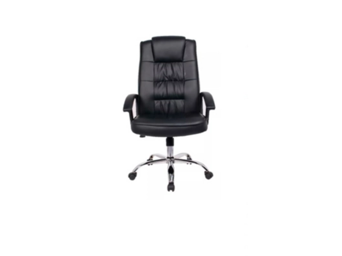 SILLÓN EJECUTIVO CUERO PU NEGRO SILLA RECLINABLE CON APOYABRAZOS 1