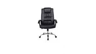 SILLÓN EJECUTIVO CUERO PU NEGRO SILLA RECLINABLE CON APOYABRAZOS