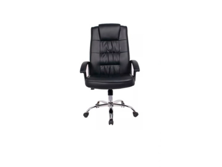 SILLÓN EJECUTIVO CUERO PU NEGRO SILLA RECLINABLE CON APOYABRAZOS 1