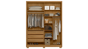 CLÓSET DI PORETTI DESIGN COLORADO 2 PUERTAS 3 CAJONES CAFÉ