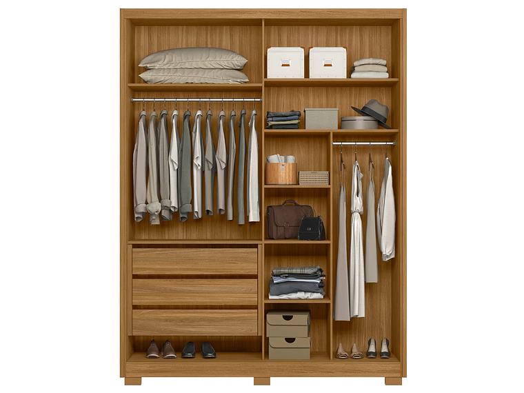 CLÓSET DI PORETTI DESIGN COLORADO 2 PUERTAS 3 CAJONES CAFÉ 2