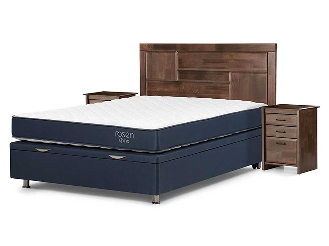 JUEGO DE DORMITORIO ROSEN CAMA BOXET UPLINE 2 PLAZAS + SET DOLCE 2